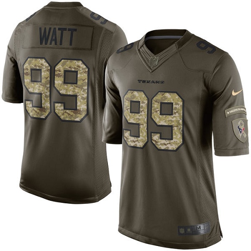 Youth Limited J.J. Watt Nike Jersey Green - #99 Salute to Service NFL Houston Texans